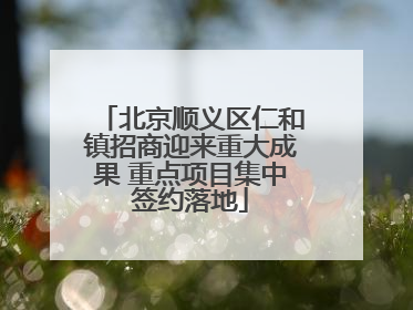 北京顺义区仁和镇招商迎来重大成果 重点项目集中签约落地